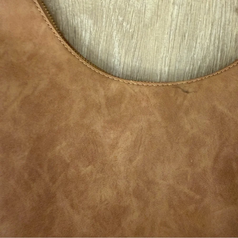 4th + Reckless Vegan Suede Crescent Bag Chic Tan Hobo Purse